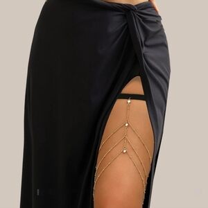 Gold Thigh Chain With Pearl Details